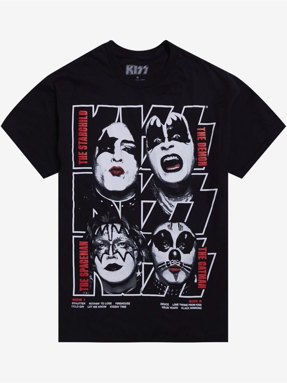 Hot Topic KISS Debut Album Band Graphic Tee - Black White Red